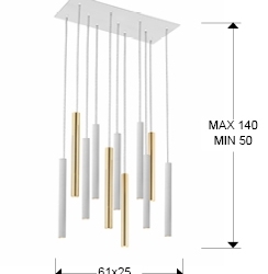 Подвесной светильник Varas 11L белый/золотой DIM