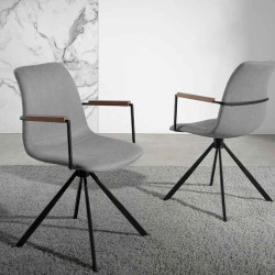 Вращающийся стул 4105/F3251A с тканевой обивкой и ножками из черной стали