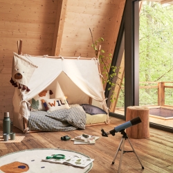 Zelda круглый хлопковый ковер с мишкой белого цвета Ø 100 см