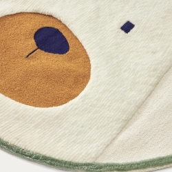Zelda круглый хлопковый ковер с мишкой белого цвета Ø 100 см