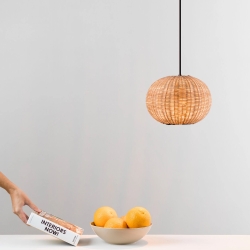 Подвесной светильник Haka черный/ротанг ø25 см