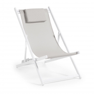 ВЛИЯНИЕ Пляжное кресло из алюминия белого цвета Textilene Beige C863T12