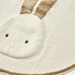 Yanil Круглый бежевый хлопковый коврик с кроликом Ø 100 см