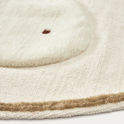 Yanil Круглый бежевый хлопковый коврик с кроликом Ø 100 см