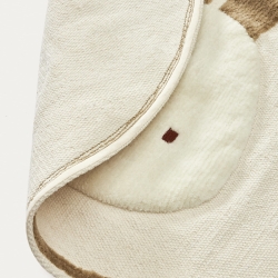 Yanil Круглый бежевый хлопковый коврик с кроликом Ø 100 см