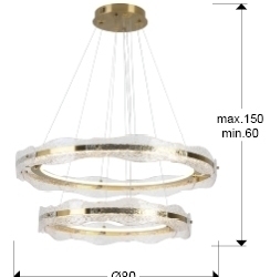 Люстра Lira 2 кольца золотая