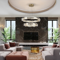 Люстра Lira 2 кольца золотая