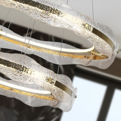 Люстра Lira 2 кольца золотая