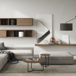 Журнальный столик MIRAMAR шпон ореха F, черный матовый лак