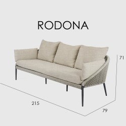 Диван RODONA трехместный бежевый