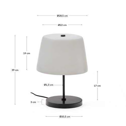 Настольная лампа Nefar из глазурованного стекла и метала