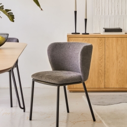 Ciselia Стул из темно-серой синели и черной стали