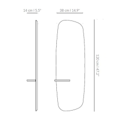 Зеркало настенное ESPEJO DE PARED  с полкой (орех)