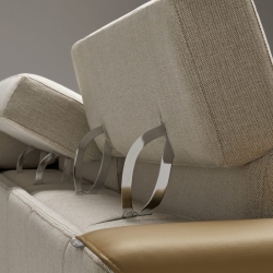 Кресло Atlanta с откидной спинкой, отделка черное дерево, обивка F6053 SENDAI 04,кожа L0028