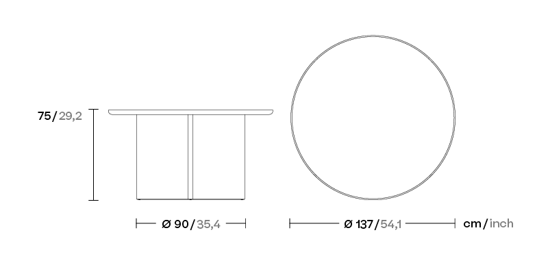 Обеденный стол Cala Ø135 KS2701400 дерево