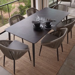 Обеденный стол RODONA CARBON MATTE стекло 100х100