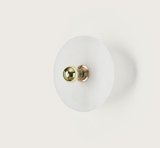 Бра Alba 35 см алебастр + цоколь 10 см белый металл