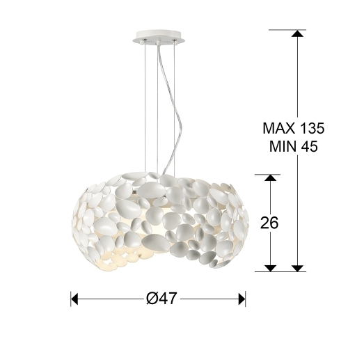 Подвесной светильник Narisa Ø47 5L белый
