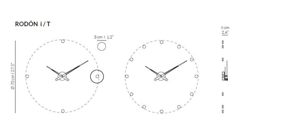 Часы Nomon Rodon 12 i, (хромированная сталь). D=70см