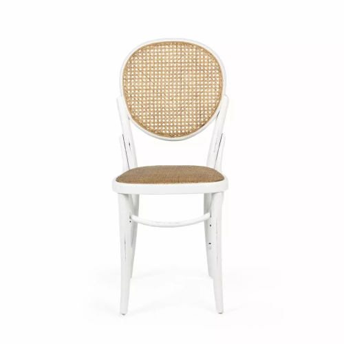 Стул из дерева и ротанга Libia белый