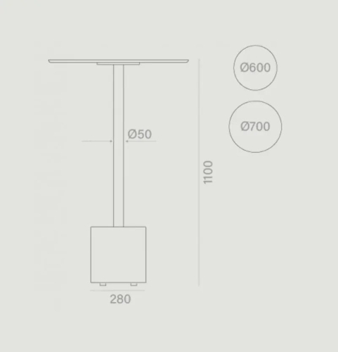 Высокий стол Gus круглый Ø60