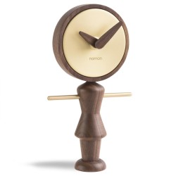 Настольные часы Nena G латунь-орех
