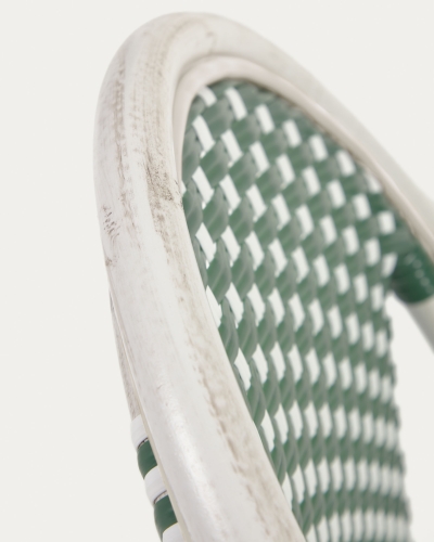 Marilyn Стул уличный из белого алюминия и зеленого синтетического ротанга