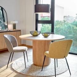 Стул Anoha серого цвета с металлом с черной отделкой