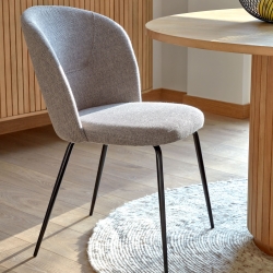 Стул Anoha серого цвета с металлом с черной отделкой