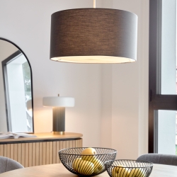 Стул Anoha серого цвета с металлом с черной отделкой