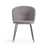 Стул Anoha серого цвета с металлом с черной отделкой