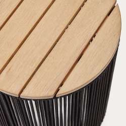 Dandara Журнальный столик из стали и черного шнура 40 см