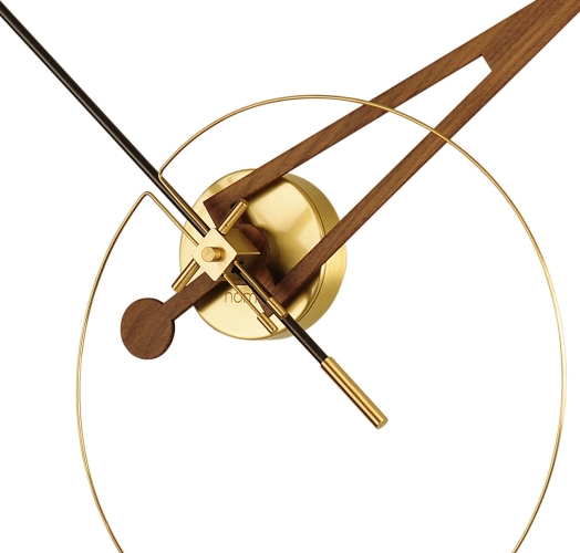 Часы Nomon CRIS (основание - латунь/стрелки - черное стекловолокно и орех). D=80см