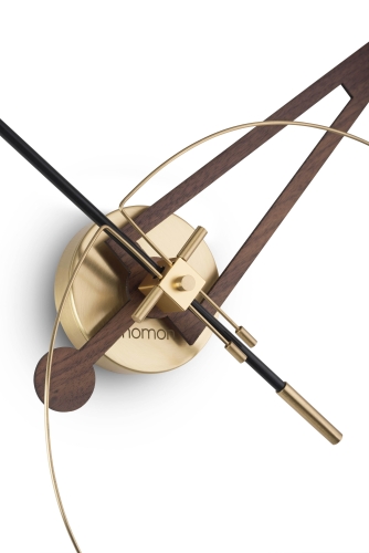 Часы Nomon CRIS (основание - латунь/стрелки - черное стекловолокно и орех). D=80см