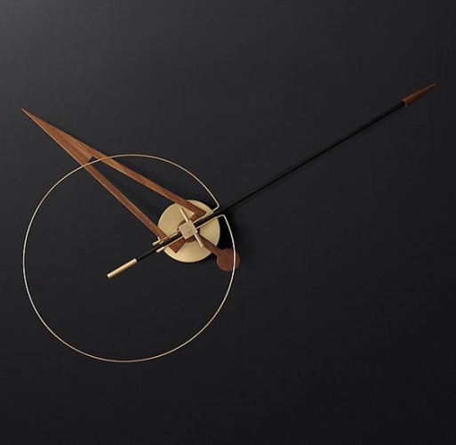 Часы Nomon CRIS (основание - латунь/стрелки - черное стекловолокно и орех). D=80см