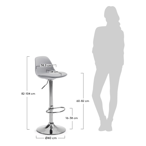 Барный стул Orlando серый