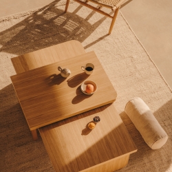 Oaq набор из 2 журнальных столиков из шпона дуба с натуральной отделкой