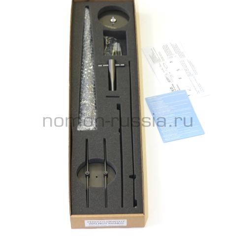 Часы Nomon PENDULO GRAPHITE N (основа - латунь с графитовой отделкой/стрелки и маятник - орех) D=74см, H-max.=400см