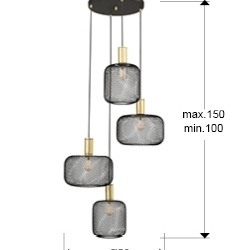 Подвесной светильник Osiris 4L черно-золотой