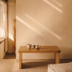 Oaq Журнальный столик из дубового шпона с натуральной отделкой 82 x 60 см