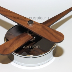 Часы Nomon SUNSET WENGE, (основа - хромированная сталь/стрелки и деления - венге) D=50см