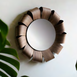 Настенное зеркало Nomon Home ESPEJO BRISA орех/бронза, D40/75см