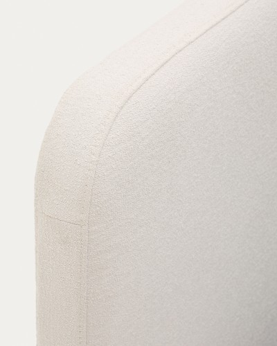 Кровать Odum со съемными чехлами из бежевого микробукле с ножками из бука 160 x 200