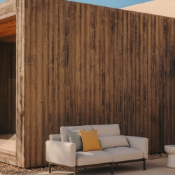 Sorells 2-местный модульный садовый диван из алюминия с зеленой отделкой