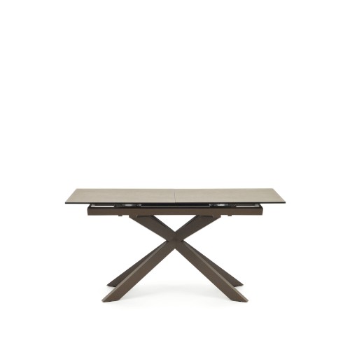 Atminda Раздвижной стол из керамики и стали с коричневой отделкой 160 (210) x 90 см