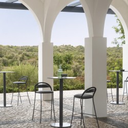 Уличный барный стул ручной работы с узором в полоску Petale