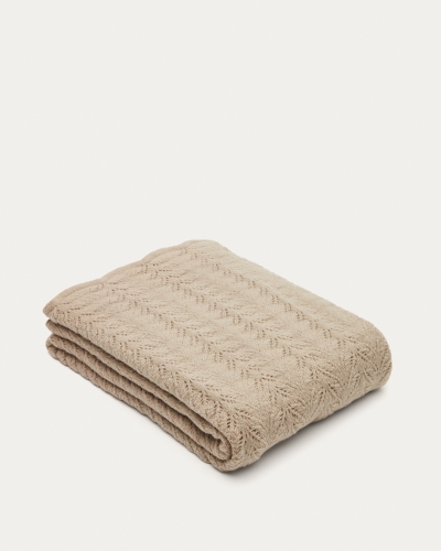 Malik Плед бежевый вязаный 130 х 170 см