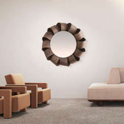 Настенное зеркало Nomon Home ESPEJO BRISA XL орех, d=60/100см