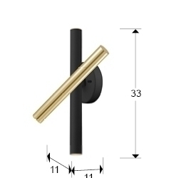 Настенный светильник Varas 3L золотой/черный