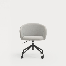 Поворотный стул Add на колесиках светло-серый с подлокотниками